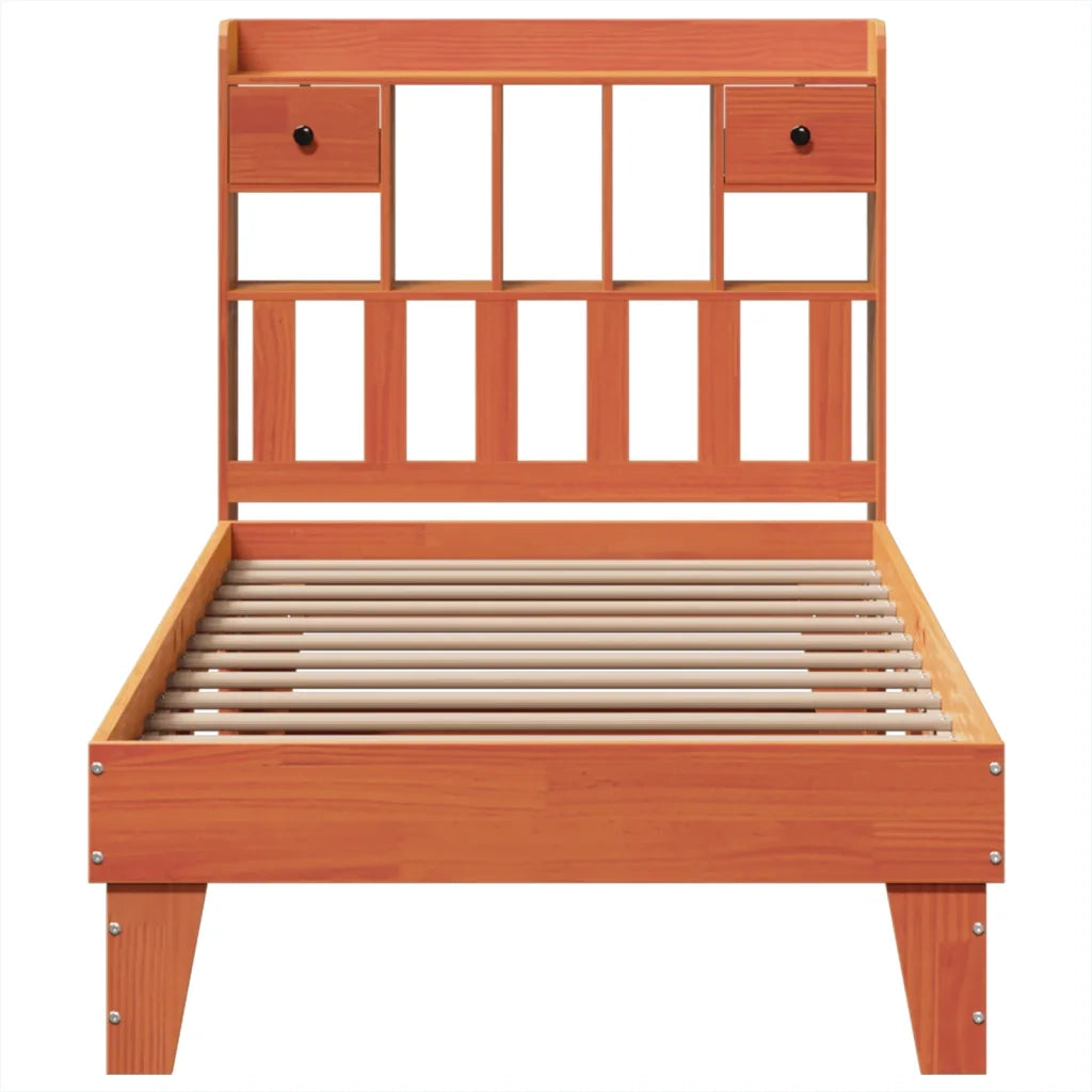 Letto senza Materasso Marrone Cera 75x190 cm in Legno di Pino 3308869