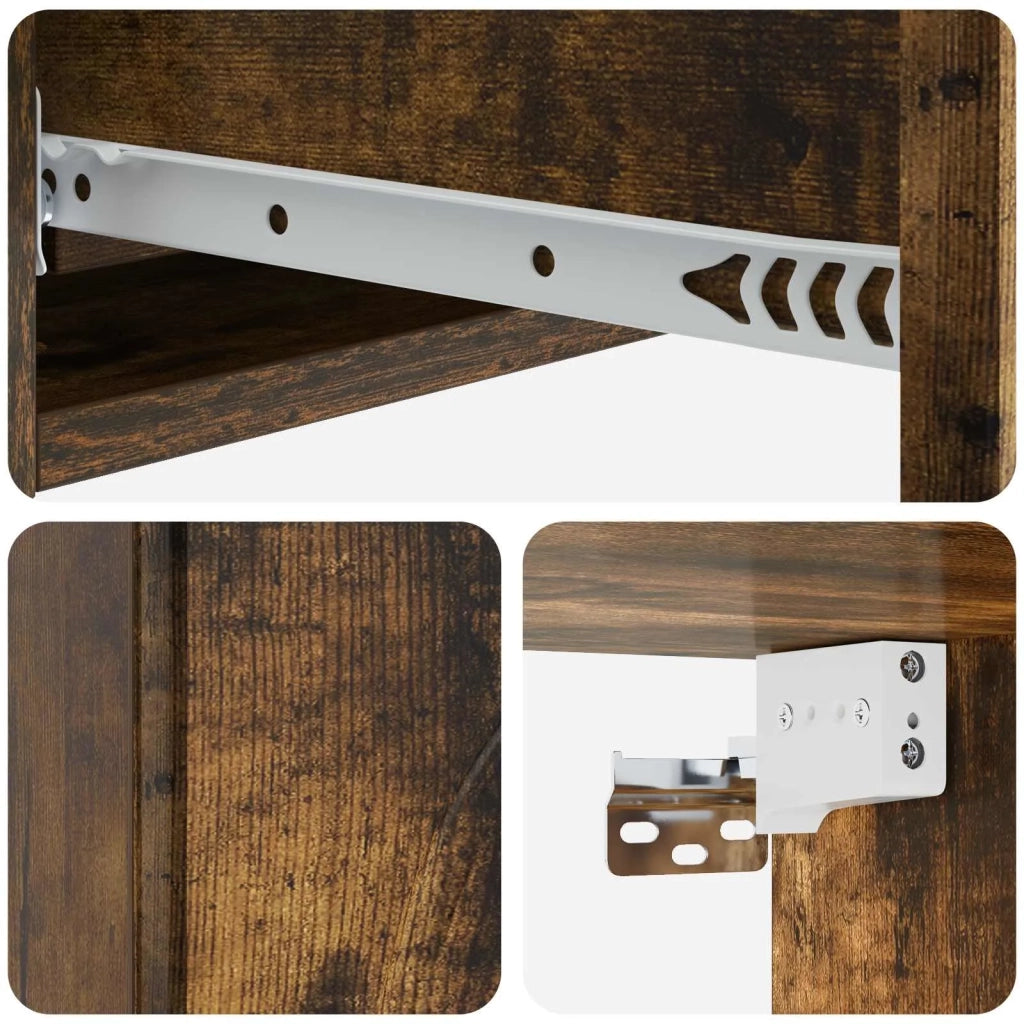 Tavolino da Parete Laterale 87,5 x 34,5 x 17 cm Rovere Fumo 898160