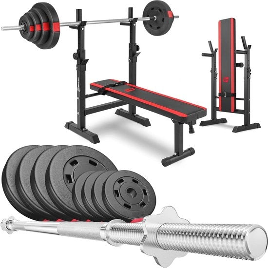 Bancopieghevole per fitness con set di fermi e pesi fino a 99 kg
