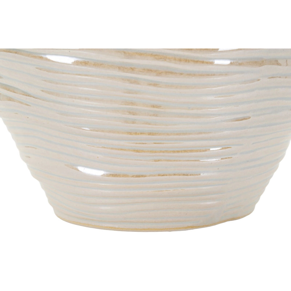 Vaso Decorativo VKH841, Bianco, Ceramica, 27x27x24 cm