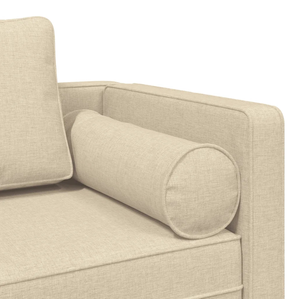Chaise Longue con Cuscini Crema in Tessuto 4007584