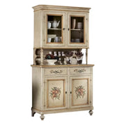 Cristalliera in legno provenzale laccata a mano 2 porte 112x49x206 (1416+1417) - Mobili 2G