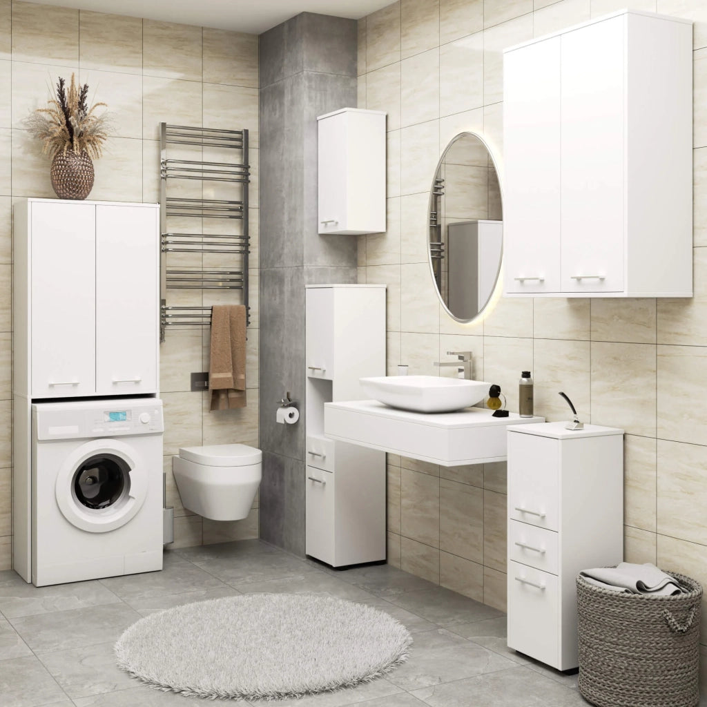 Mobile bagno sospeso AKORD FIN H934 W64 Bianco 2 ante 64x94x30 cm
