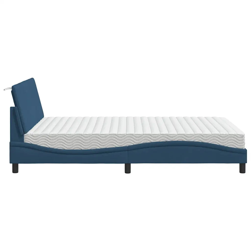 Letto con Materasso Hanko Blu 120x200 cm in Tessuto