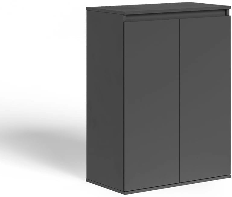 Cassettiera Claus, Antracite, 74 x 99.6 cm con 2 porte, per la conservazione di abbigliamento e oggetti per la casa