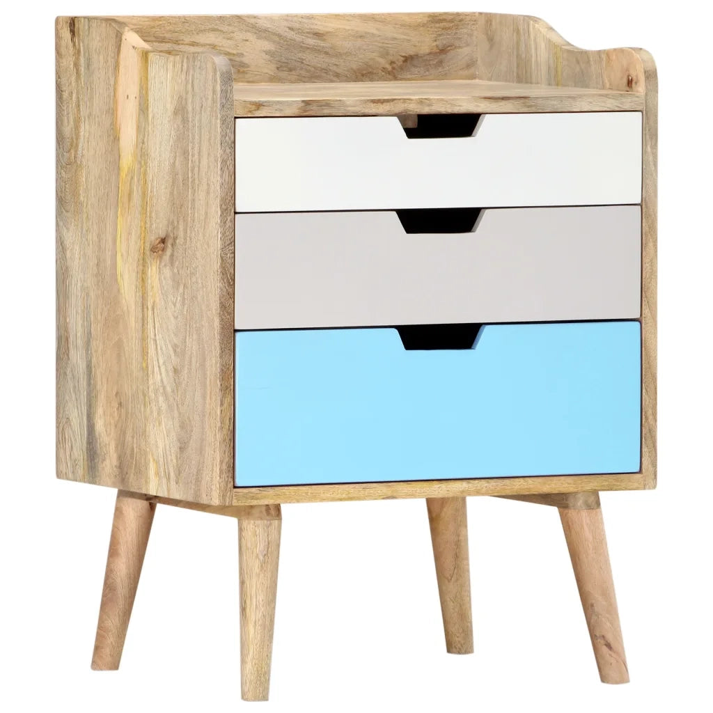 Comodino | Armadio da Notte | Mobiletto da notte 47x35x63 cm in Legno Massello di Mango