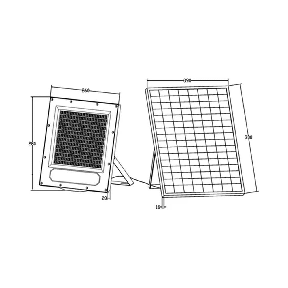 Trade Shop - Faretto Proiettore Con Pannello Solare Led Ip66 200w Luce Selezionabile Cct Sfl516-200w-3c -