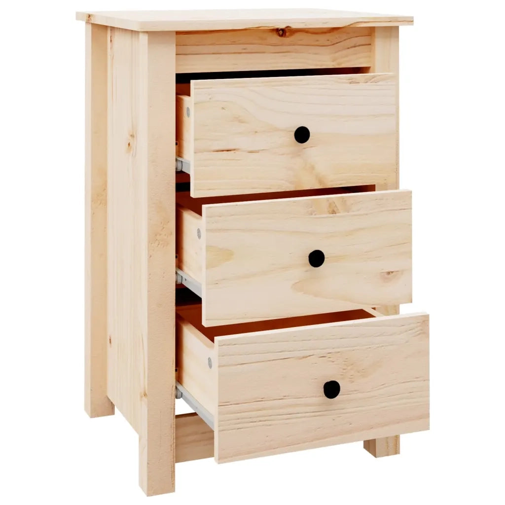 Comodino 40x35x61,5 cm in Legno Massello di Pino 813699