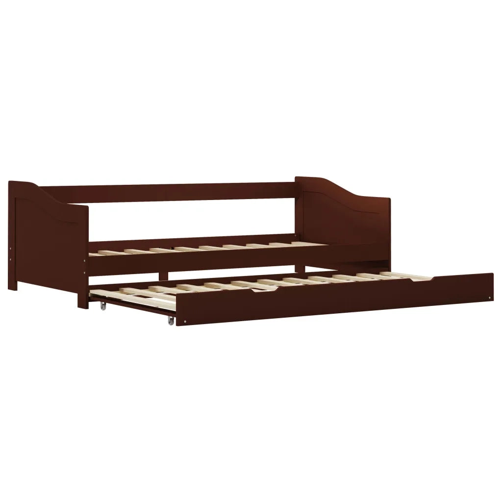 Dormeuse Estraibile senza Materasso-Divano Letto Marrone Scuro 90x200 cm
