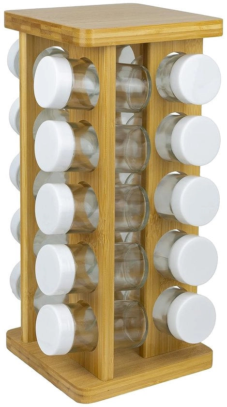 Raccolta Erbe in Bamboo e Vetro - Stile e Funzionale - 20 pezzi