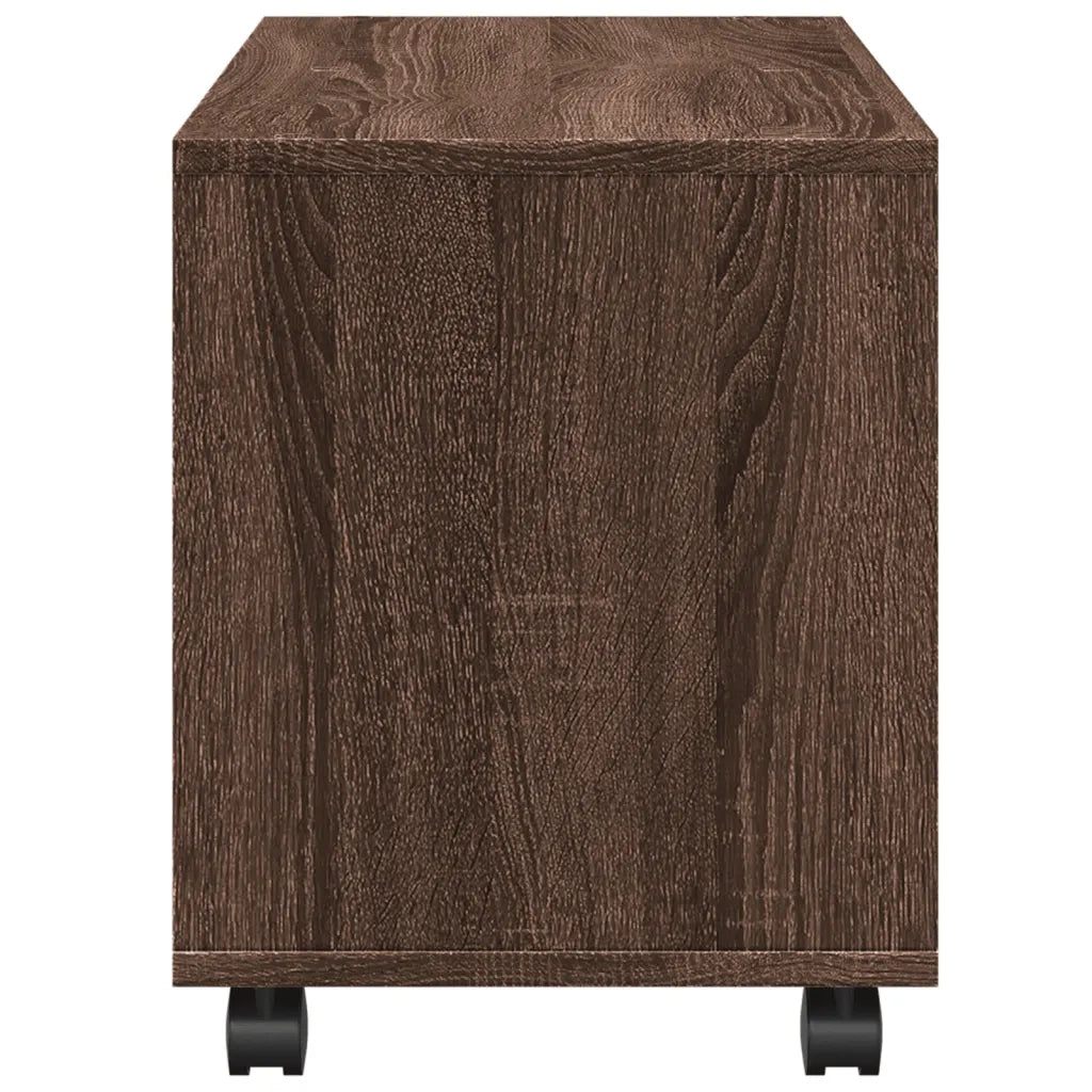Mobiletto con Ruote Rovere Marrone 72x33x42,5 cm in Truciolato