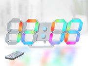 Orologio Digitale Neon con Comando a Distanza - 9,7 pollici RGB Orologio da Parete e da Scrivania