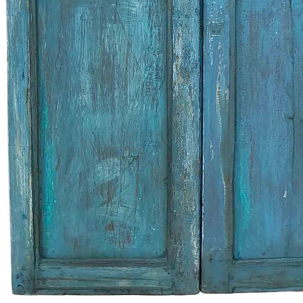 Anta in legno blu artigianale 80x3x103h cm