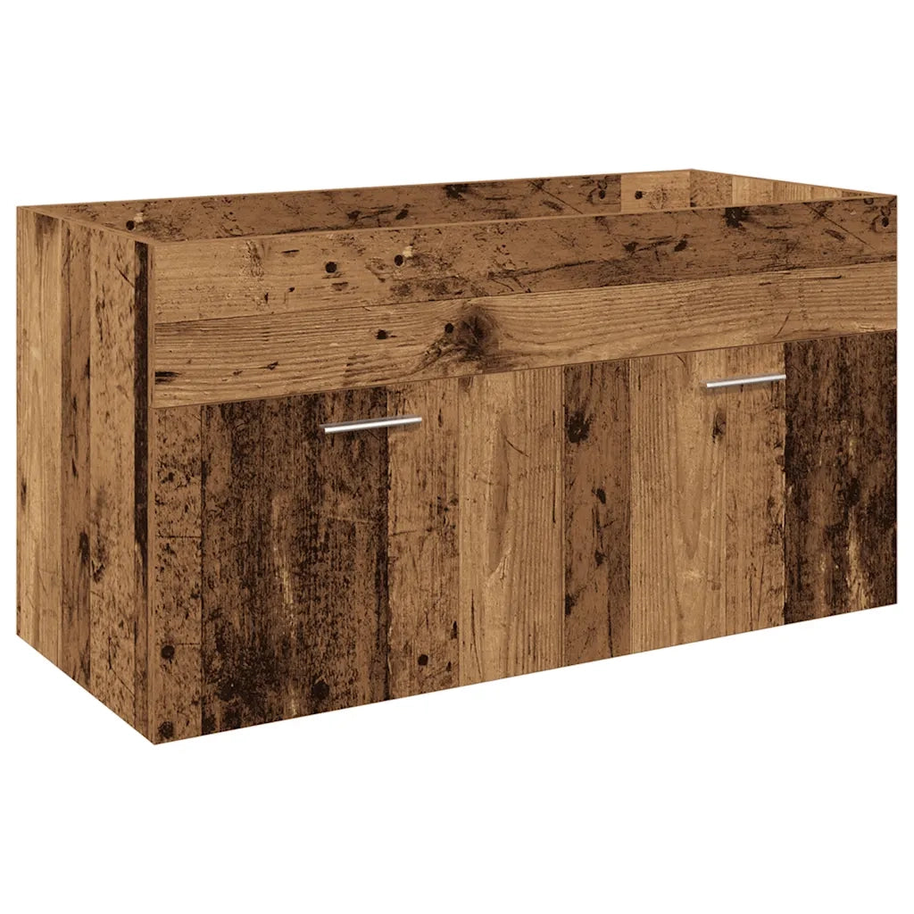 Mobile Bagno Lavabo Integrato Legno Antico in Legno Multistrato 3328909