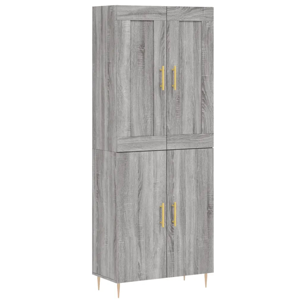 Credenza Grigio Sonoma 69,5x34x180 cm in Legno Multistrato 3199551