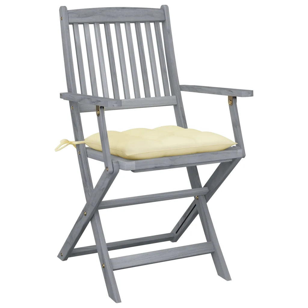 Sedie da Giardino Pieghevoli 6pz con Cuscini in Massello Acacia 3065424