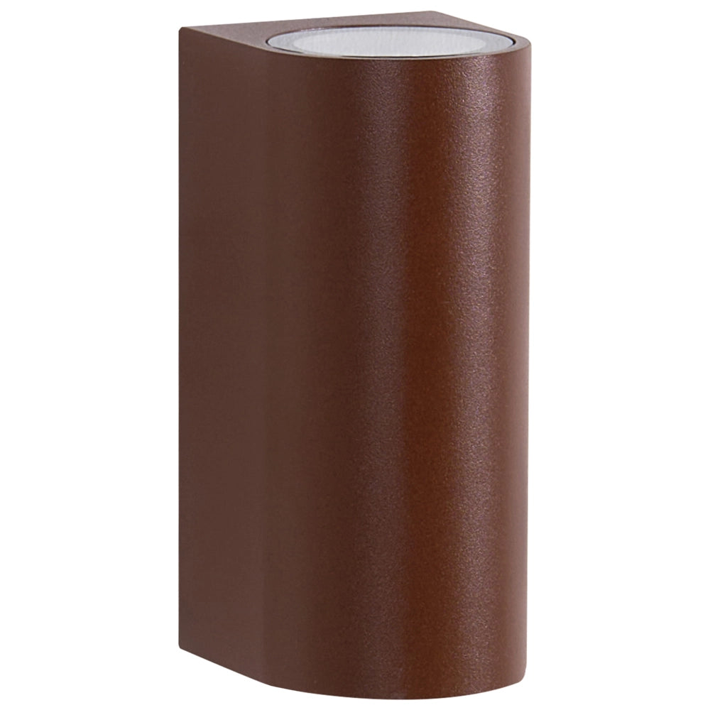 Set di 2 lampade LED da esterno per pareti esterne 21 cm in metallo e alluminio marrone design moderno