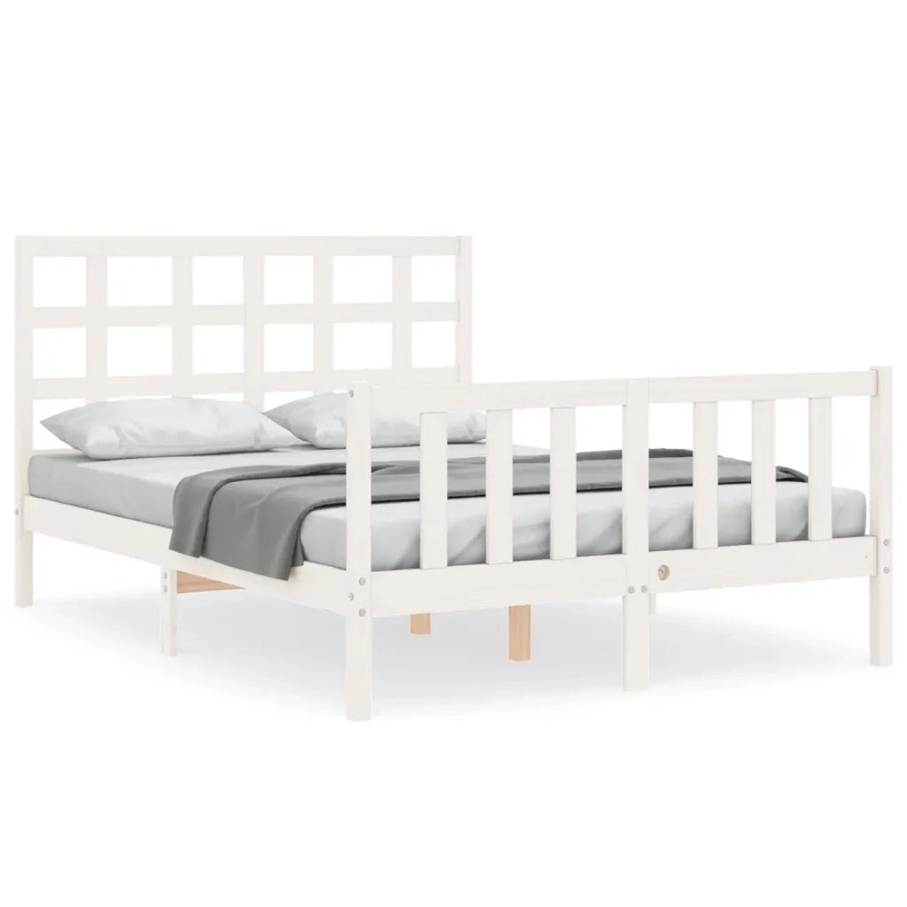 Giroletto senza Materasso-Struttura Letto Bianco 120x200 cm Legno Massello Pino 702176