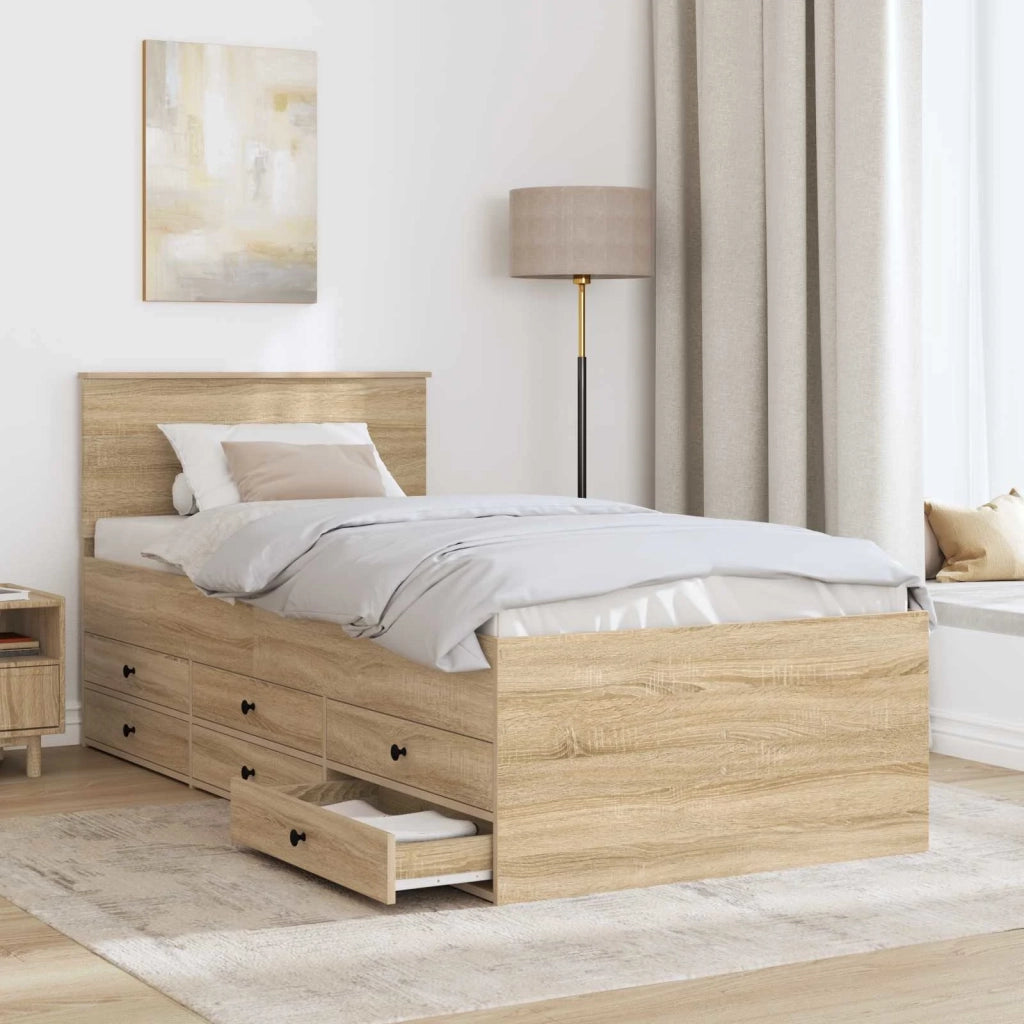 Daybed Rovere Sonoma e Nero 100 x 200 cm Legno multistrato 3408517