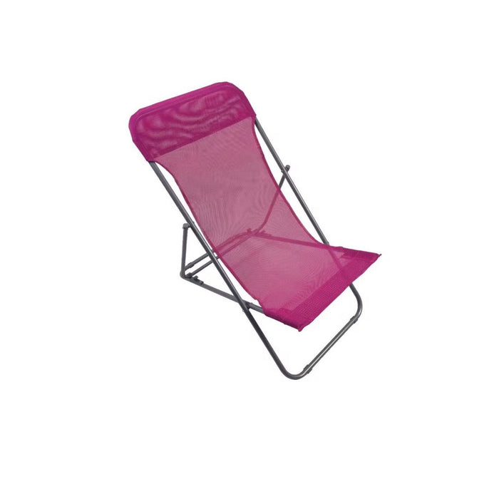 Sedia Sdraio Pieghevole in Acciaio e Textilene Viola