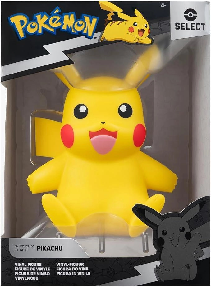 Pokemon Seect,Figure Deluxe Pikachu in vinile 25 cm,Jazwares,Eta 4+