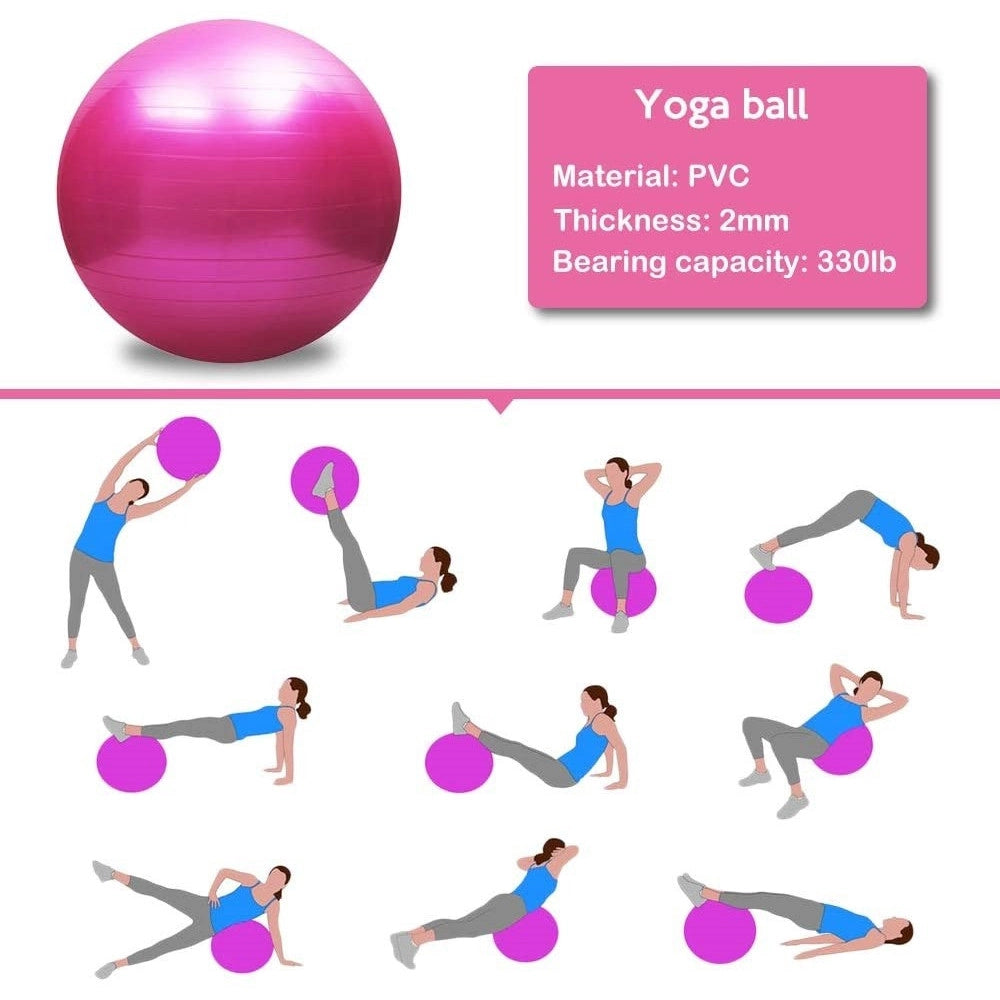 Trade Shop - Palla Da Yoga Ginnastica Con Pompa Per Pilates Esercizi Fitness Allenamento 65cm -