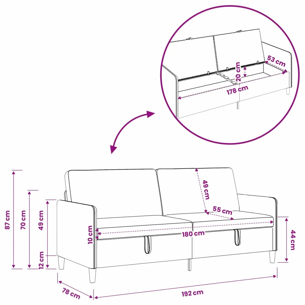 Set di Divani con Storage 2 pz Blu Poliestere 3429240