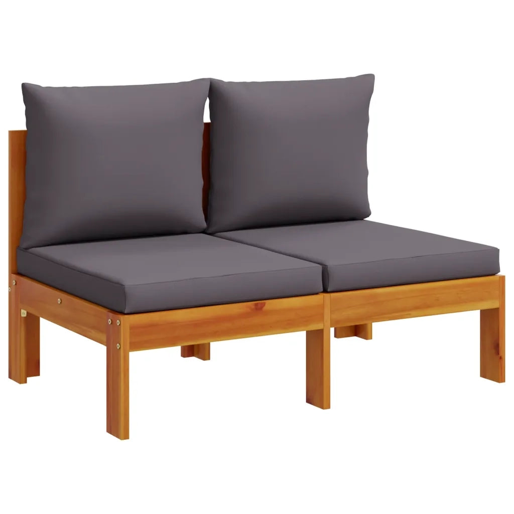 Set Divani da Giardino 10pz con Cuscini Legno Massello Acacia