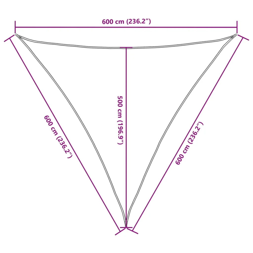 Vela Ombreggiante-Parasole a vela in Tessuto Oxford Triangolare 6x6x6 m Nero