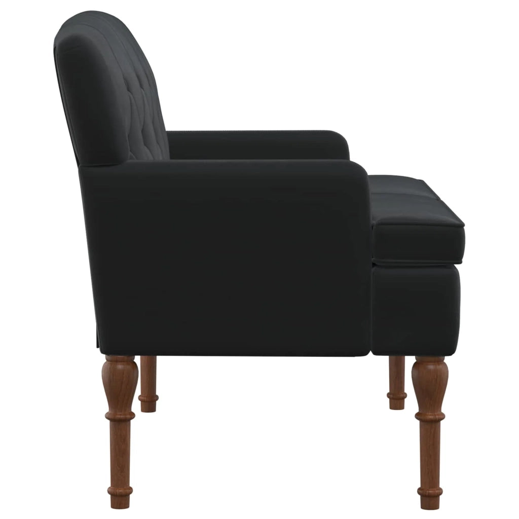 Loveseat con bottoni imbottiti Nero 111 x 65 x 79 cm Velluto 42041849