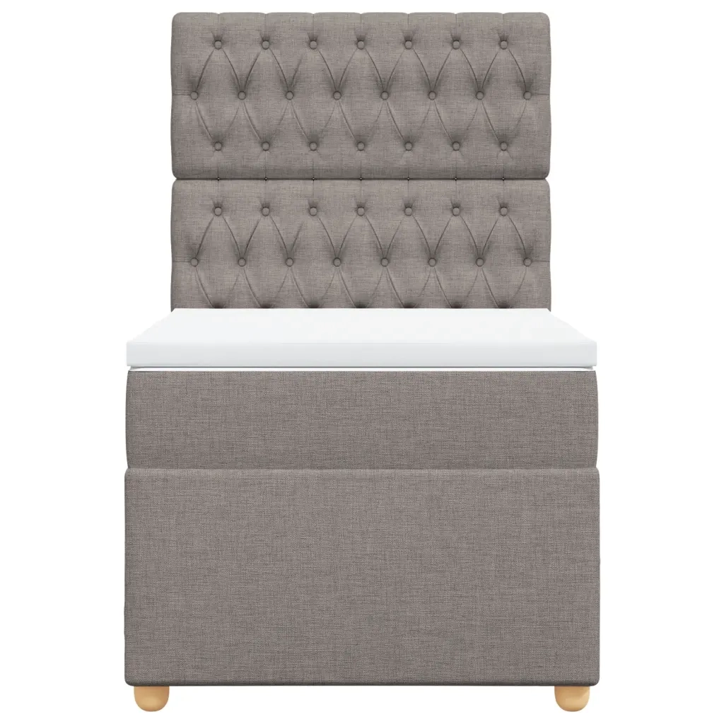vidaXL Giroletto a Molle con Materasso Tortora 90x190 cm in Tessuto