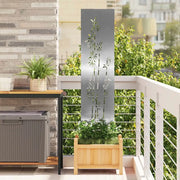 vidaXL Schermo per privacy in giardino Floreale Argento 32 x 140 cm