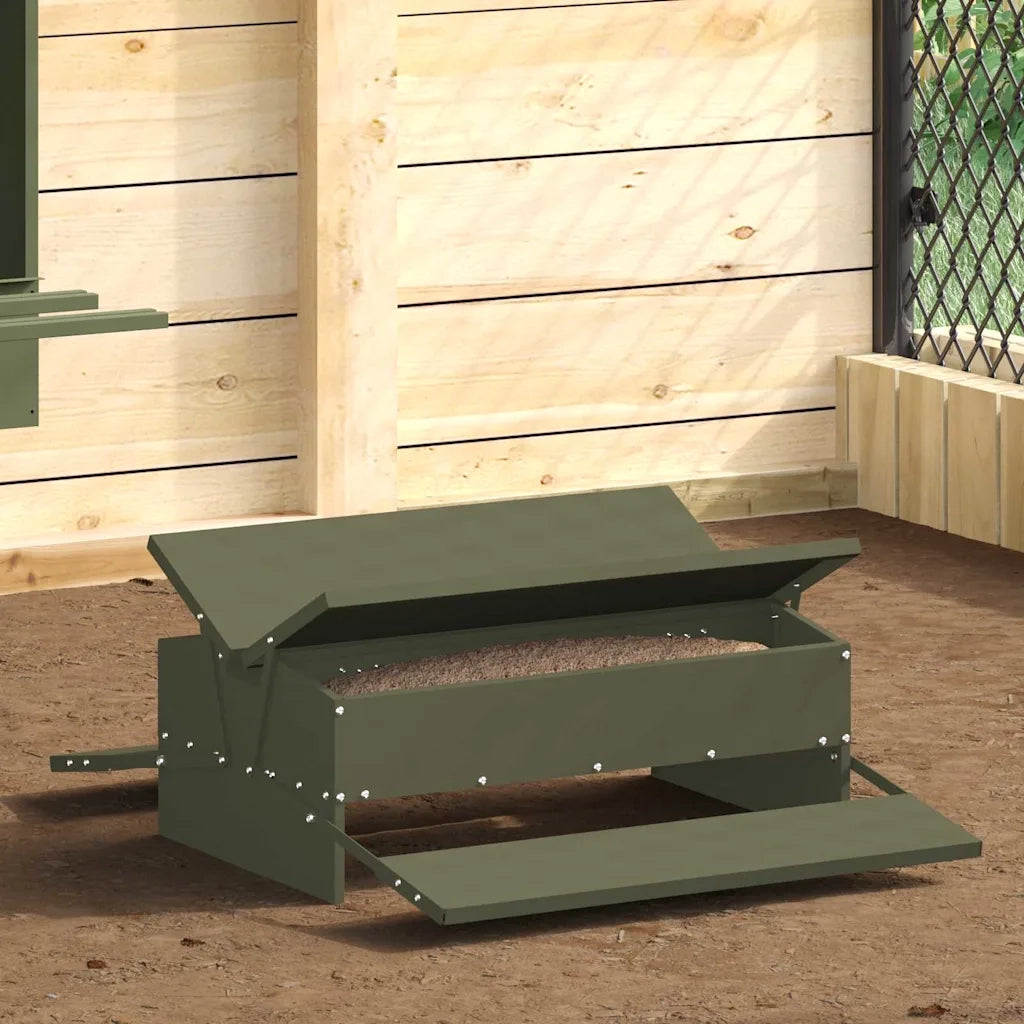 Mangiatore a Pedale per Pollo Verde oliva 75 x 53 x 20,5 cm CFW5501993