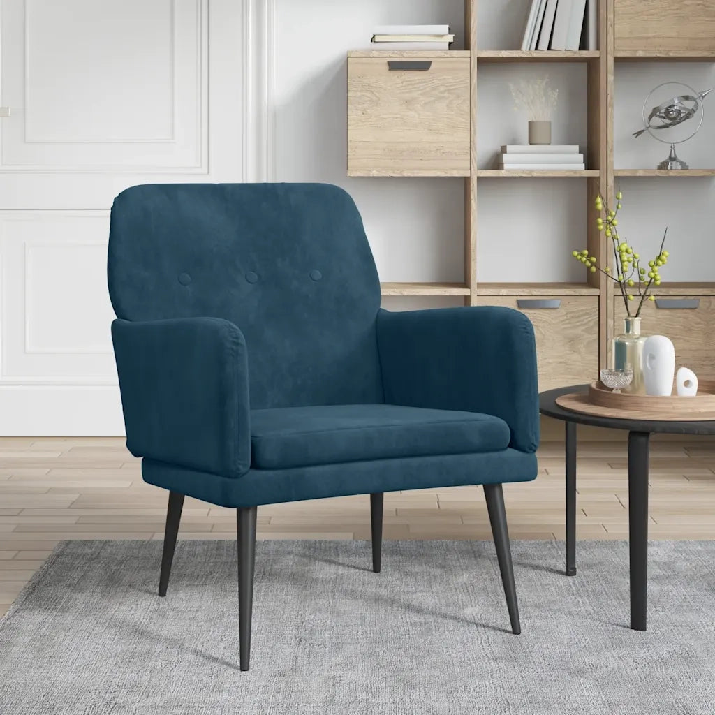 Poltrona-Divano Sedia Blu 62x79x79 cm Velluto 229363