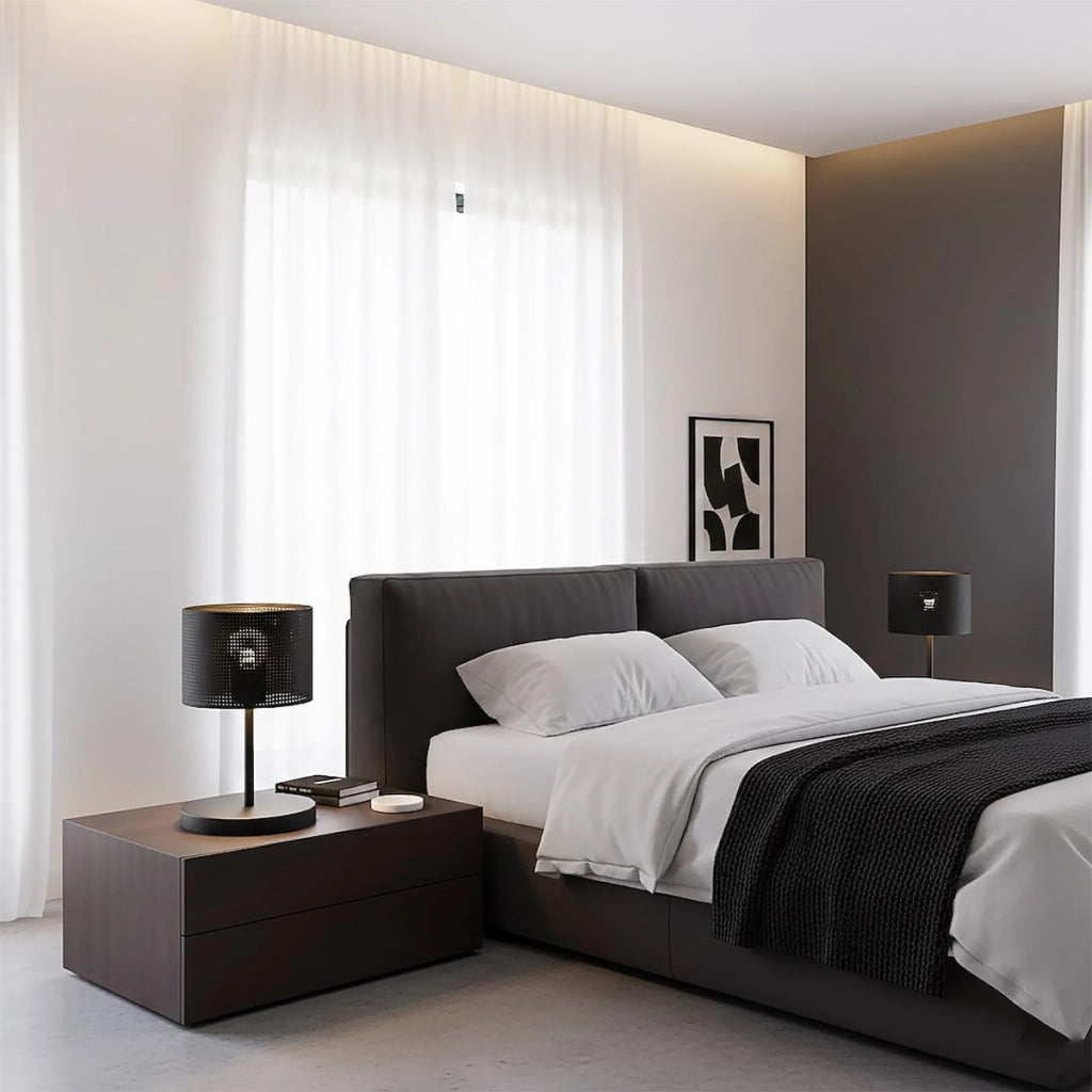 Lampada da tavolo LUX in acciaio nero opaco