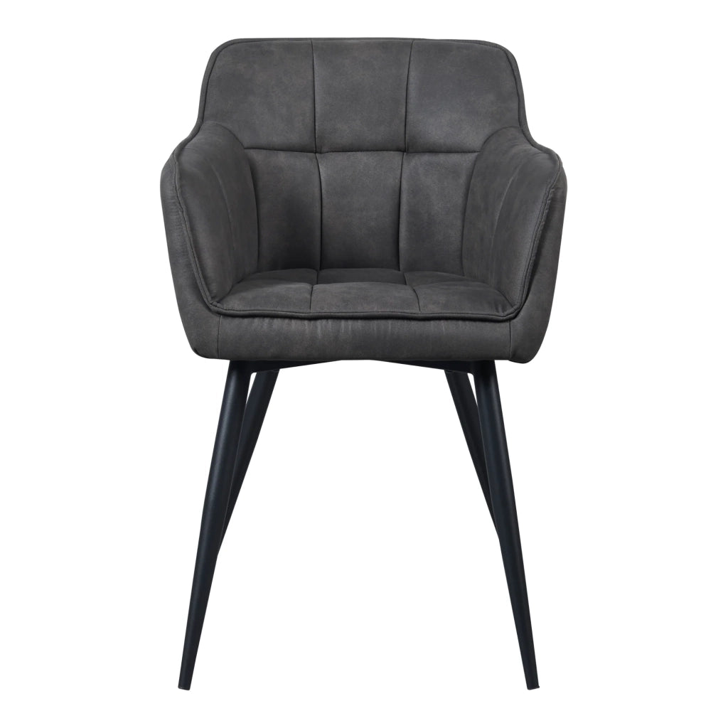 Sedia da pranzo in velluto 81 x 57 x 53 cm grigio scuro 03_0009201