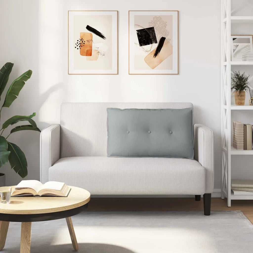 Cuscino per Schiena Grigio chiaro 80 x 19 x 50 cm Tessuto
