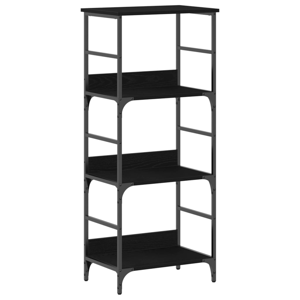 Libreria Nero Rovere 50x33x117,5 cm Legno ingegnerizzato e Acciaio