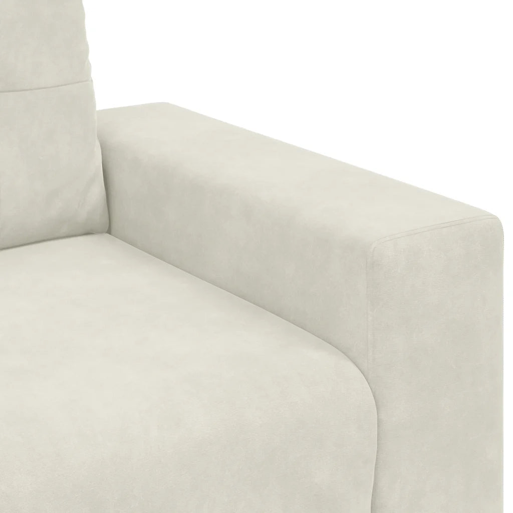 vidaXL Divano Sedia Crema 60 cm Velluto