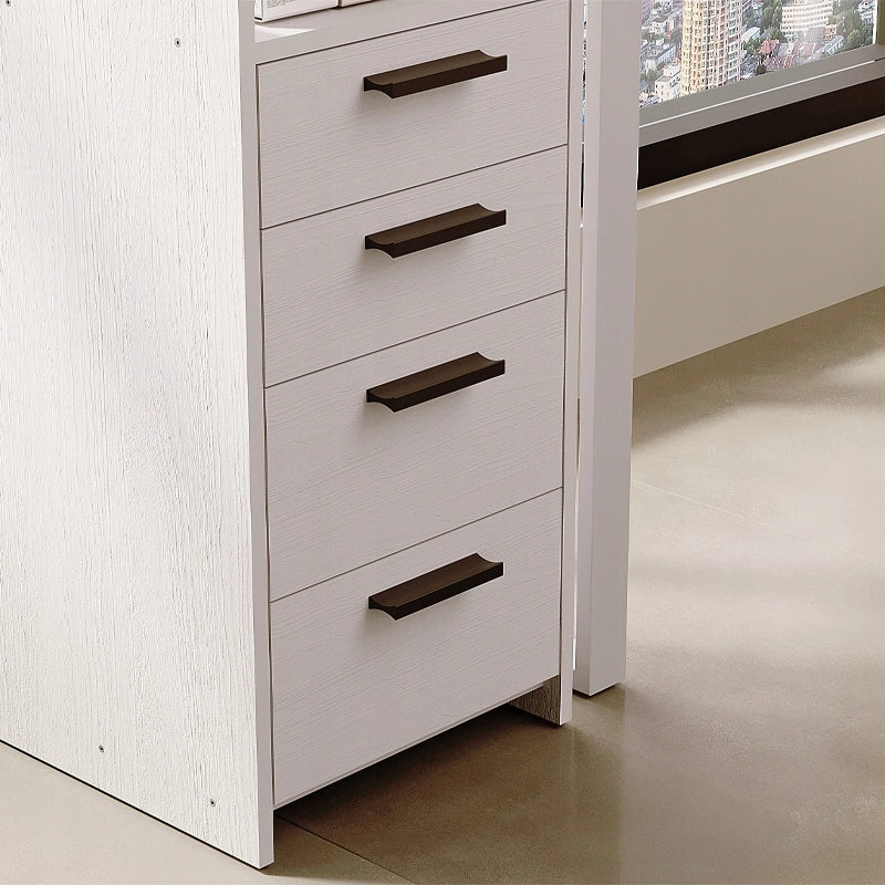 COMÒ BIANCO CONTENITORE SOTTO SCRIVANIA SCAFFALE LOFT ARMADIETTO 4 CASSETTI ALTO
