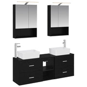 Set di mobili per il bagno 5 pcs Rovere Nero 3406840