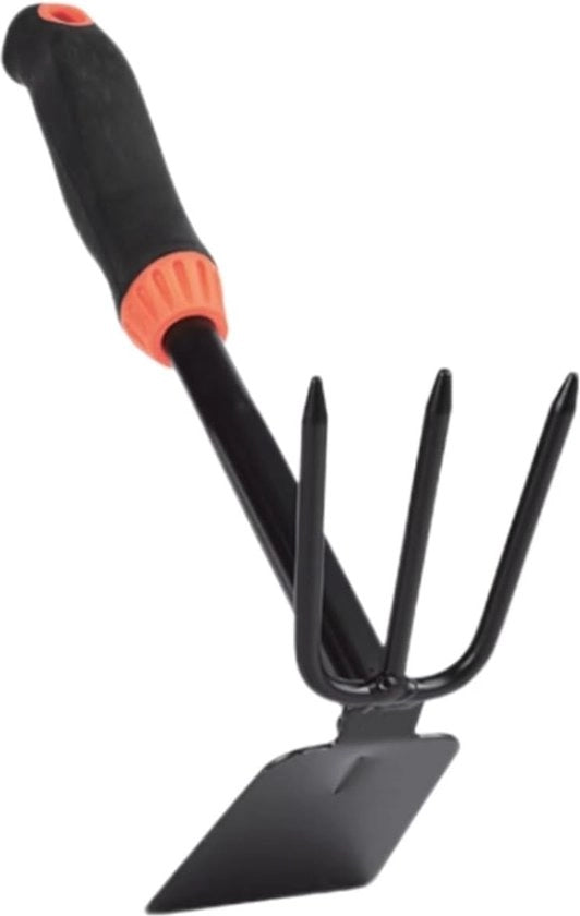 Fendina per giardino 3-filare per dissodare e potare - Attrezzo giardino 2 in 1 con manico lungo