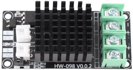 Controller di Riscaldamento 30A - Modulo di Stampante 3D - Letto Riscaldato - MOSFET - Corpo di Raffreddamento - Dissipatore Termico 28x28x15 mm