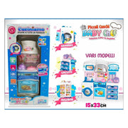 Trade Shop - Cucina Giocattolo Per Bambini Piccoli Cuochi Con Lavatrice Frigobar Cassetti -