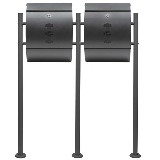 Set Cassetta postale doppia autoportante V18 antracite con telaio di supporto