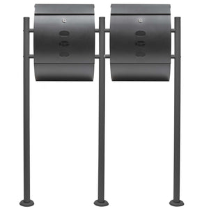 Set Cassetta postale doppia autoportante V18 antracite con telaio di supporto