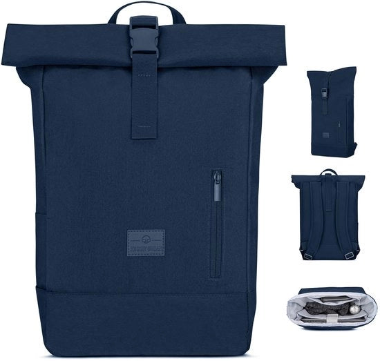 Borsa per Bicicletta Universitaria Business per Uomo e Donna - Blu Scuro - Robin Medio - Con Porta Laptop - 15L - Sostenibile - Impermeabile