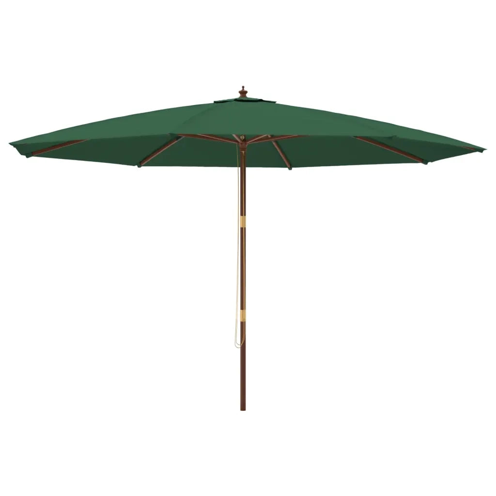 Ombrellone da Giardino con Palo in Legno Verde 400x273 cm