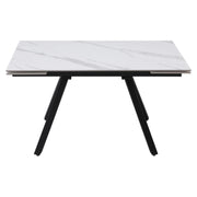 Tavolo Cooper 120(180)x80x76cm Top Ceramica Amica Bianco Marmorizzato Lucido