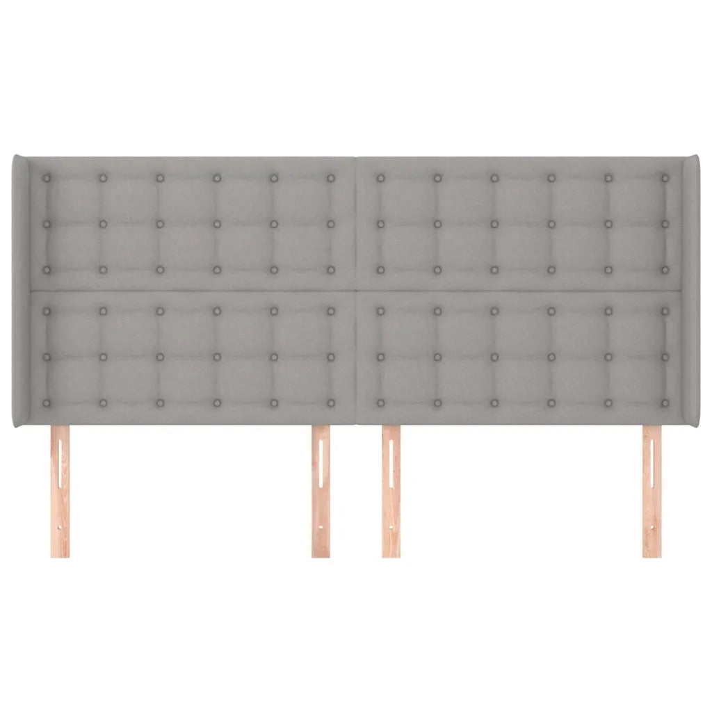 Testiera ad Orecchio Grigio Chiaro 183x16x118/128 cm in Tessuto 3120028